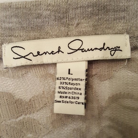FRENCH LAUNDRY LACE BACK GRAY CARDIGAN. - Picture 6 of 7